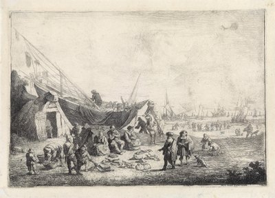 The Fish Market on the Beach of Scheveningen by Pieter Bouts